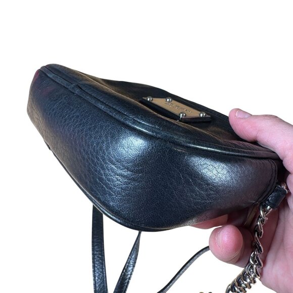 Michael Kors Black Pebbled Leather Zip Chain-Link Crossbody Bag - Picture 9 of 9